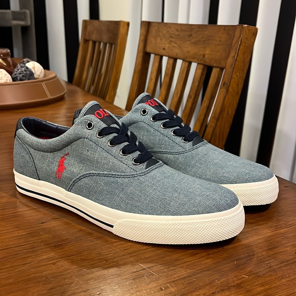 Polo Ralph Lauren Vaughn Chambray Blue Shoes Sneakers new Mens Size 13